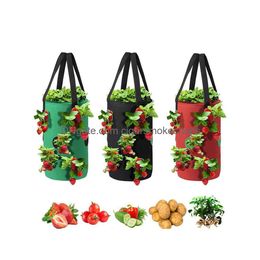 Other Garden Supplies Hanging Stberry Planter Grow Bags 3 Gallon For Tomato Chilli 12 Holes Upside-Down Vegetable Planting Pots Xbjk2 Dhqhl