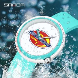 SANDA Quartz Watch Men Luxury Sport Men's Watches Silicone Strap Waterproof Clock For Women Fashion Dress Wristwatch Girls