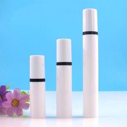 200pcs/lot 5ml 10ml 15ml Refillable Bottle White Airless Lotion Pump Bottles with Plastic Black Pump Cosmetic Packaging Vacuum Bottle Hmxxr