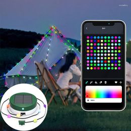 Strings 5m/16.4ft Solar Storage 33LEDs Light String Outdoor Waterproof Tent Atmosphere LED Beads Symphony RGB Camping