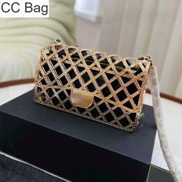 10A CC Bag Mini Flap Glitter Designer Bag Golden Metal Diamond Quilting Composite Bag Handbags Gold-Tone Chain Hardware Lambskin Liner Zip French Handbag