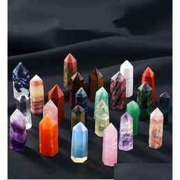 Stone Natural Pink Crystal High 4-5Cm Hexagonal Prism Ornaments Quartz Healing Crystals Energy Reiki Gem Craft Hand Pieces Living Ro Dhfmw