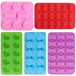 Baking Moulds Cartoon Dog And Bone Shaped Silicone Mold Ice Tray For Chocolate Candy Cake Pudding Jelly Puppy Biscuit