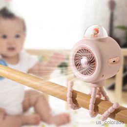 Electric Fans Dome Cameras Portable Stroller Fan 3600mAh Battery Wireless Electric Desktop Personal Air Cooling Fan USB Rechargeable Baby Bed Fan R230711