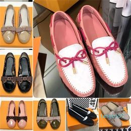 2023-Flat Loafer Flat Classics Loafers Women Dress Shoes flat shoes CanvasReal Loafers two tone cap toe Fashion casual shoes