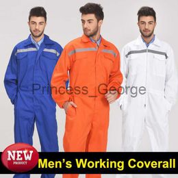 Others Apparel New Mechanic wear Men's dust proof clothes overall workwear with reflective tapes blue workwear working coverall for men x0711