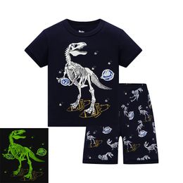 Pyjamas Fashion Summer Baby Boys 2-8Year Clothing Sets Childrens Clothes Pyjama Suits Baby Sleepwears Suits Kids Cotton ShirtsShorts 230710