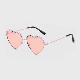 Sunglasses Love Heart Metal Children Sunglasses for Girls Big Frame Cute Baby Heart Sunglasses Kids Gafas De Sol Toddler Eyewear Glass 230710