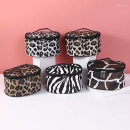 Cosmetic Bags Fashion Vintage Leopard Print Women's Handbags Travel Organizer Washbag Storage Makeup Pouches Small Woman Toilet Bag