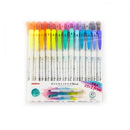 Painting Pens Japanese WFT8 51525color Set MildLiner Soft Brush Pen Double-headed Mild liner Highlighter Marker Pen School Supplies 230710