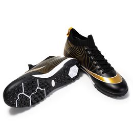 Safety Shoes Men's Soccer Shoes Kids Football Boots Women's Breathable Antiskid Shoes Shine Gold TFAG Quality Outdoor Sneakers SIZE 30-44 230711