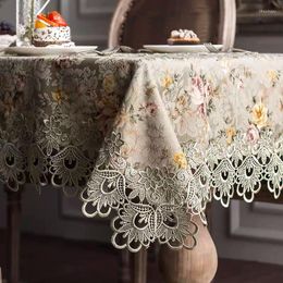 Table Cloth 1 Piece Floral Embroidered Laced Tablecloth Cover Runner Dust Proof Spread European Style Home Decoration