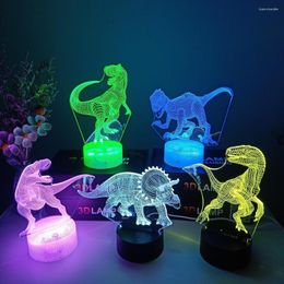 Night Lights 3D LED Light Lamp Dinosaur 16Color Touch Remote Control Table Lamps Bedroom Setup Toys Gift For Kid Home Decoration