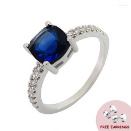 Cluster Rings Trendy Finger With Zircon Gemstone 925 Silver Jewellery Accessories For Women Wedding Engagement Party Gift Ring Size 6-9