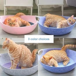 Cat Tunnel Pet Bed Cat Burrow Nest Pet Tunnel House Basket Find Fun Round Egg-Shaped Nest Felt Cats Bed