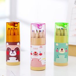 Pencils 15 boxes Mini Cute Child Gift Wooden Painting Writing 12 Colors Pencils pen With Sharpener set Brand 230710