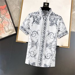 New Fashion Hawaii Floral Print Beach Shirts Men's Designer Silk Bowling Shirt Casual Hawaiian Shirts Men Summer Blouse Short Sleeve Loose M-3XL CXZ247