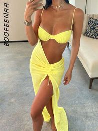 Urban Sexy Dresses BOOFEENAA Asymmetric Cut Out Backless High Split Long Dress Vacation Outfits for Woman 2023 Sexy Yellow Summer Dresses C66-CI21 L230711