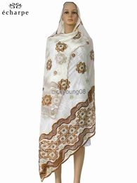 Shawls New Style African Muslim Headite Cotton Embroidered Scarf Dubai Headscarf Shawl Islamic Ramadan Hijab Prayer Scraf x0711