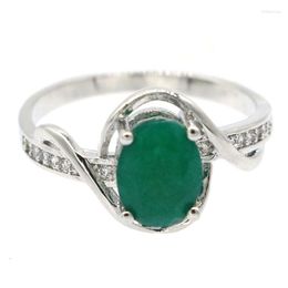 Cluster Rings 25x21mm Delicate Fine Cut 2.6g Real Green Emerald Blue Sapphire Red Ruby CZ Women Wedding Silver