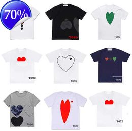 Play Designer Men's T-Shirts Casual Women's Des Badge Garcons Quality Print Short Sleeve Short T-Shirt Couple Hearts Tshirt dfgser