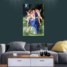 High Quality Handcrafted William Adolphe Bouguereau Oil Painting Songs of Spring 1889 Clssical Canvas Art Beautiful Wall Decor