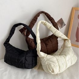 Evening Bags Oxford Cloth Womens Shoulder Bag Folds Rhombus Embroidery Thread Underarm Niche Design Simple Handbags for Women 230711