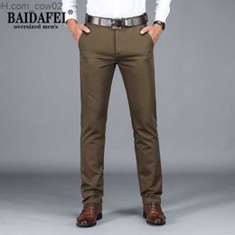 Men's Jeans Plus Size 40 42 Men's elastic slim casual pants dress pants flat top men's loose pants black Khaki men's loose pants Z230711