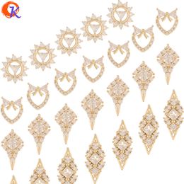 Chains Cordial Design 50Pcs Jewellery Accessories DIY Making Genuine Gold Plating Cubic Zirconia Charms Hand Made Fingernail Findings 230710