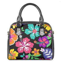 Evening Bags Summer Flower Print For Women Colour Durable Zip Wristlet Saddle Handbag Custom Name Fashion Leather Sac A Mains Femme 2023