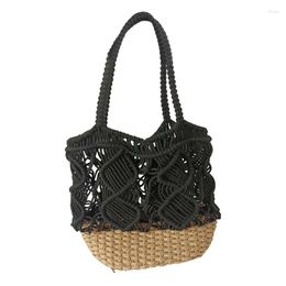 Storage Bags Straw Beach Bag Women Vacation With Hollow Design Large Capacity For Travel Shopping Summer Dating