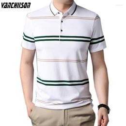 Men's Polos 95% Cotton High Quality Men Short Sleeve Polo Shirt Tops For Summer Stripes England Style Casual Male Clothing Fashion 7130