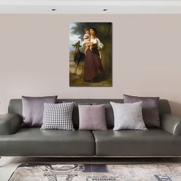 Handcrafted Wall Art Canvas Convoitise William Adolphe Bouguereau Painting Classical Artwork Luxury Hotels