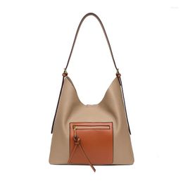 Evening Bags Korean Fashion Trend Large Sling Luxury Designer Handbags For Women Genuine Leather Bucket Tote Casual Vintage Lady Shoulder