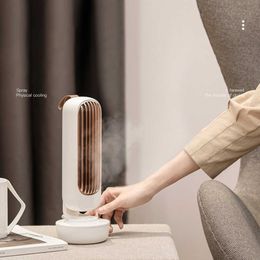 Electric Fans In 1 Portable Air Conditioner Humidifier USB Desktop Tower Bladeless Fan Moisturising Air Mist Maker Fans For Home Office Use