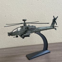 Aircraft Modle America AH 64 Apache Utility Alloy Helicopter Aeroplane Model Simulation Metal Flying Sound and Light Children Toy Gift 230710