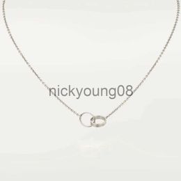 Pendant Necklaces New Classic Design Double Loop Charms Pendant Love Necklace for Women Girls 316L Titanium Steel Wedding Jewelry Collares Collier x0711 x0711