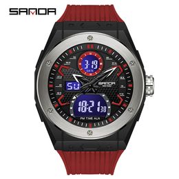 SANDA Men Watch Luxury Brand Waterproof 5TM Electronic Sport Digital Wristwatch Military Army FashionWrist Timepiece for Boy