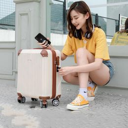 Suitcases Suitcase Female Ins Net Celebrity Lightweight Small Pull Rod Password Travel Boarding Luggage Size 18 "men