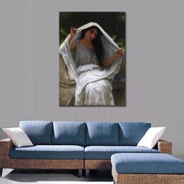 High Quality Handcrafted William Adolphe Bouguereau Oil Painting the Veil Clssical Canvas Art Beautiful Wall Decor