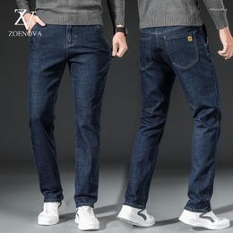 Men's Jeans ZOENOVA 2023 Mens Casual Regular Fit Straight Leg Elasticity Stretch Fashion Long Trousers Big Size 28-40