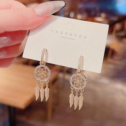 Dangle Earrings 2023 S925 Silver Needle Mesh Geometric Tassel Sweet Super Sparkling Women Design Gift