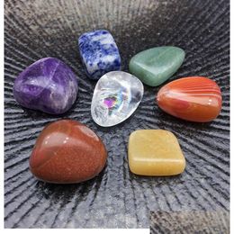 Stone Irregar Natural Chakra Rose Quartz Amethyst Agate Tiger Powder Crystal White Yoga Meditation Energy Drop Delivery Jewellery Dhork