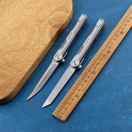 New folding pen M390 blade TC4 titanium alloy handle tactical camping hunting outdoor self-defense kitchen fruit knife EDC tool2899