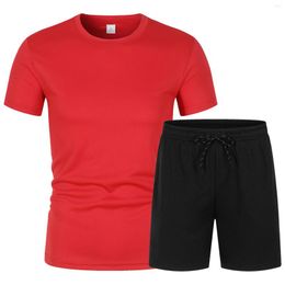 Men's Tracksuits Running Sets Summer Sportswear Gym Fitness Suits Quick Dry T-Shirts Short Sports Clothing Workout Training Sport Tracksuit