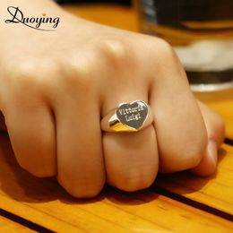 Band Rings DUOYING Custom Ring Personalized Copper Men Antique Heart Engraved Jewelry Christmas Gift 230710