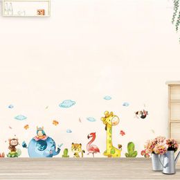 Wall Stickers Cartoon Party Cute Animals For Home Decoration Kids Baby Rooms Bedroom Nursery Mural Art Decals Sticker Wallpaper