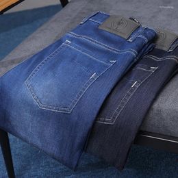 Men's Jeans 2023 Thin Straight Classic Soft Denim Cotton Summer Black Business Fashion Stretch Loose Male Brand