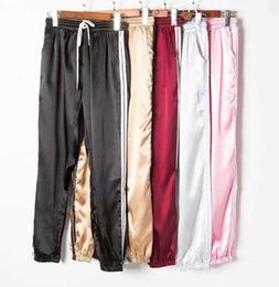 Female Summer Satin Pants Women Europe Loose Casual Sports Fashion Trend Joggers Streetwear Long Pant Designer Trousers