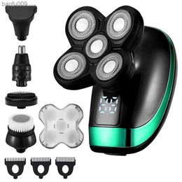 5D 5-in-1 Shaver Electric Rechargeable Head shaver Waterproof Rotary Razor Beard Nose Hair Trimmer Electric Shaver for Men L230520